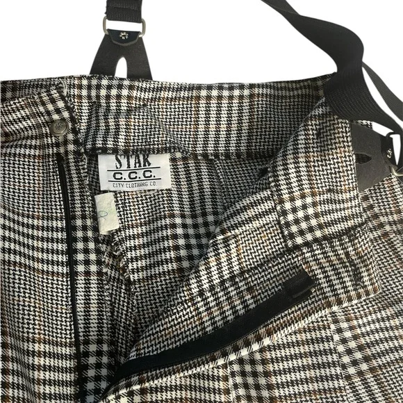 Vintage Black and White pants with Suspenders - Picture 8 of 9